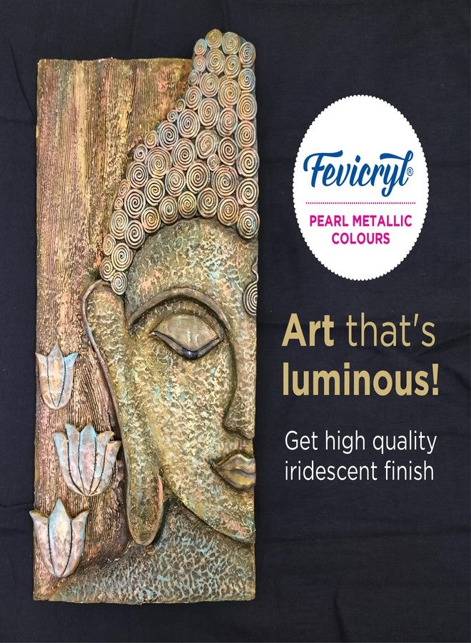 Fevicryl Acrylic Pearl Metallic 100ML Colour Combo | Paint on Canvas, Wood, Earthenware, Stone, thermocol, Metal, Leather, Glass | Ideal for Artists, Beginners and Gifting - Image 2